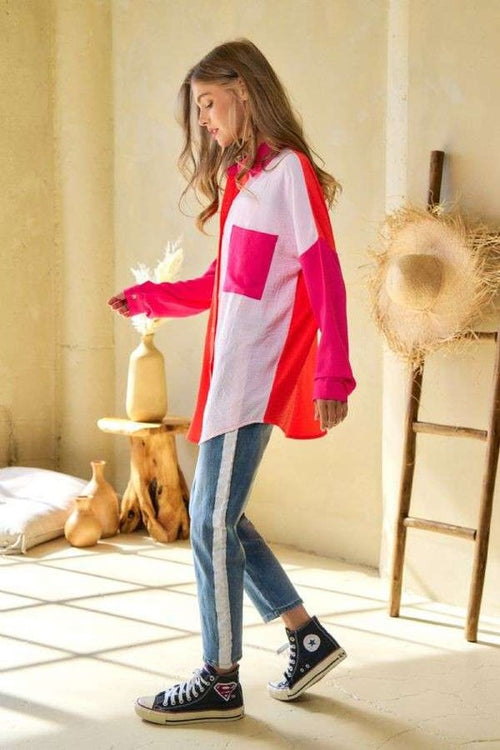 The Block Multicolor Button Up