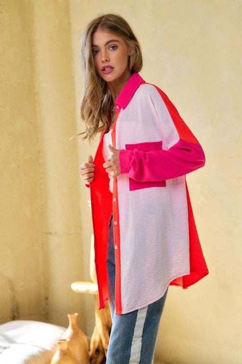 The Block Multicolor Button Up