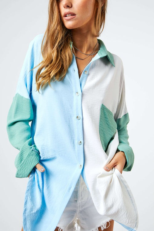The Block Multicolor Button Up