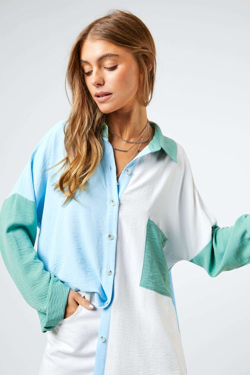 The Block Multicolor Button Up