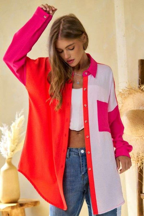 The Block Multicolor Button Up