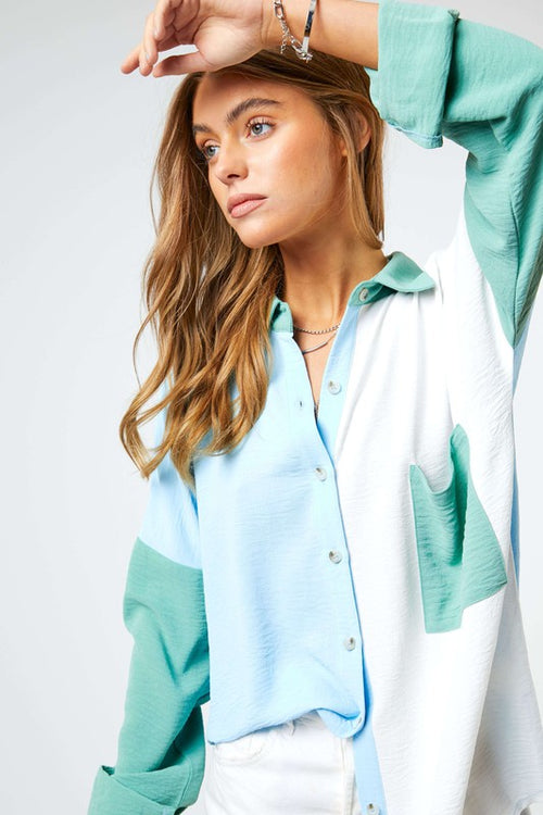The Block Multicolor Button Up