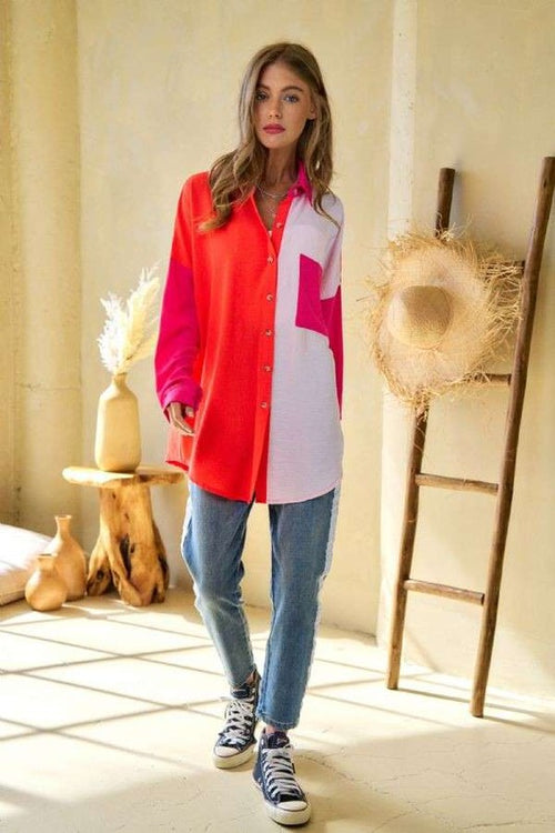 The Block Multicolor Button Up