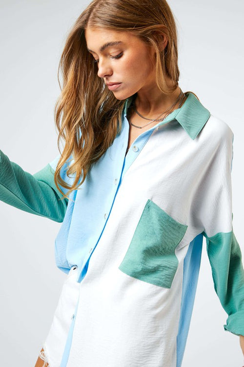 The Block Multicolor Button Up