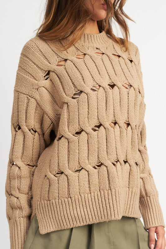 Open Knit Peekaboo Sweater