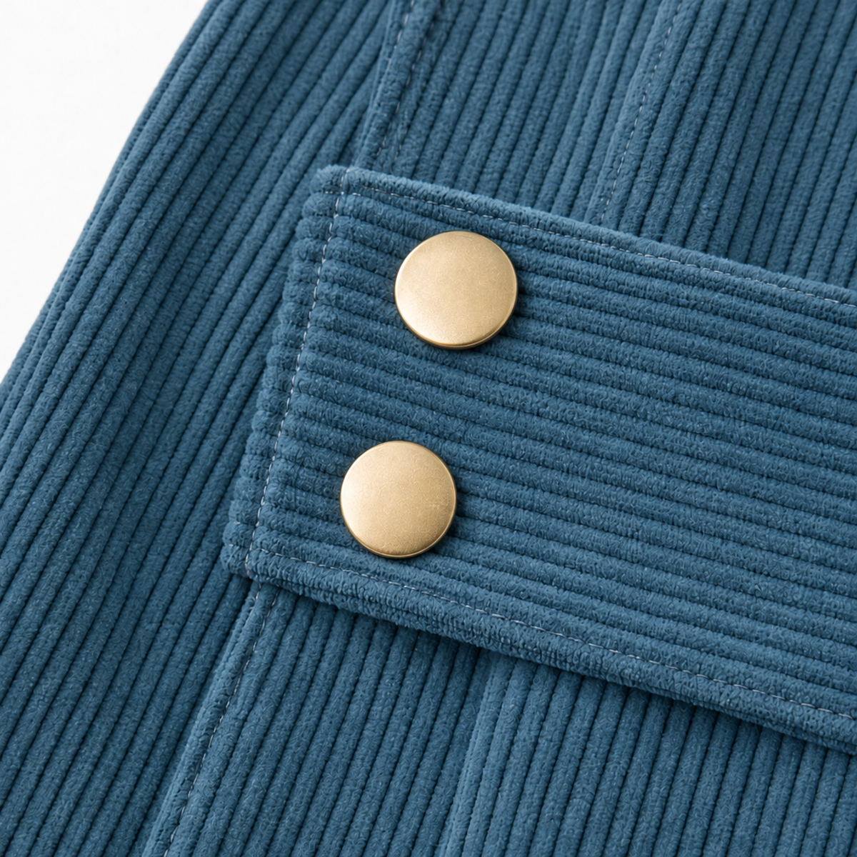 Ribvale – Open-Front Ribbed Corduroy Waist-Tab Jacket