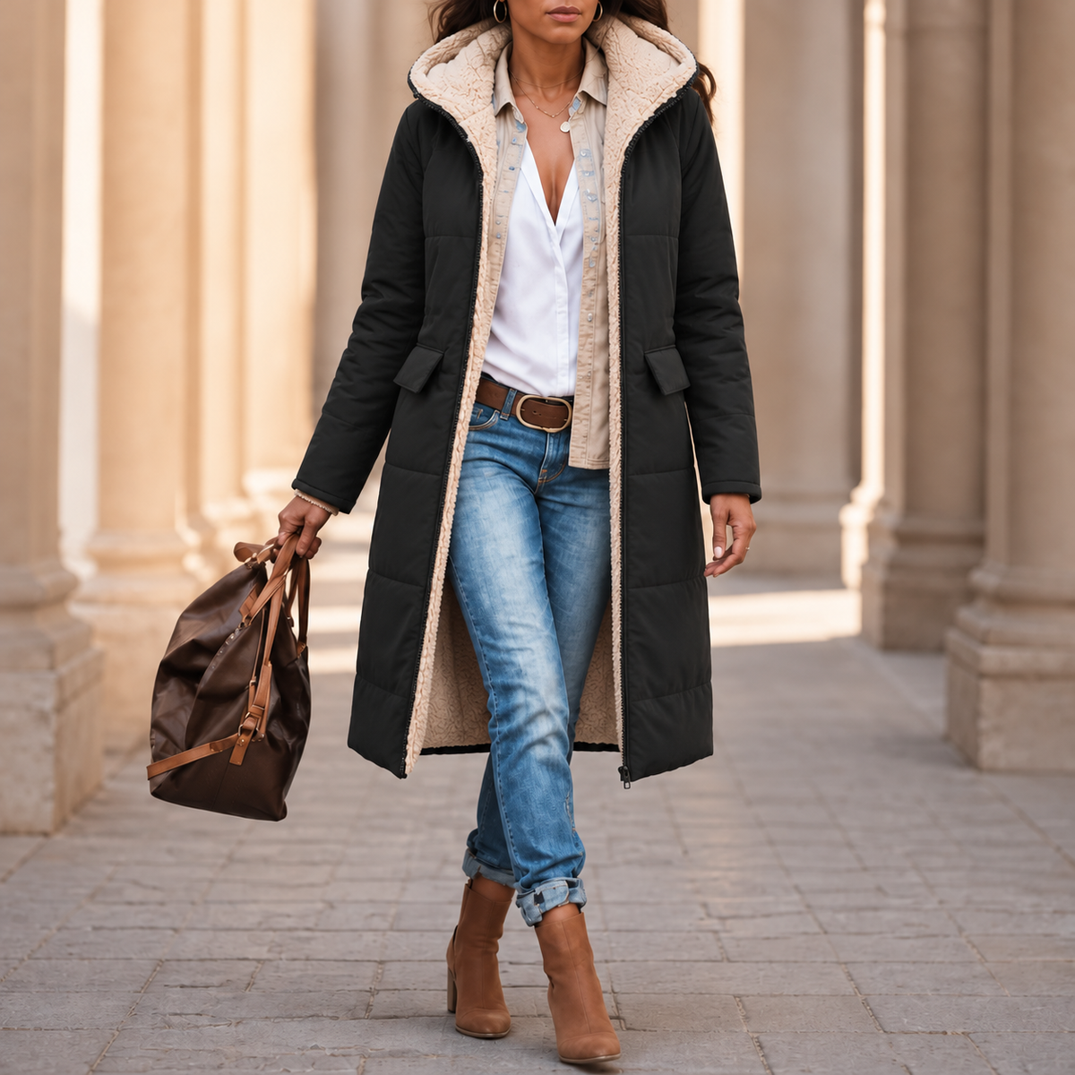 Wintervia – Sherpa Windproof Long Coat