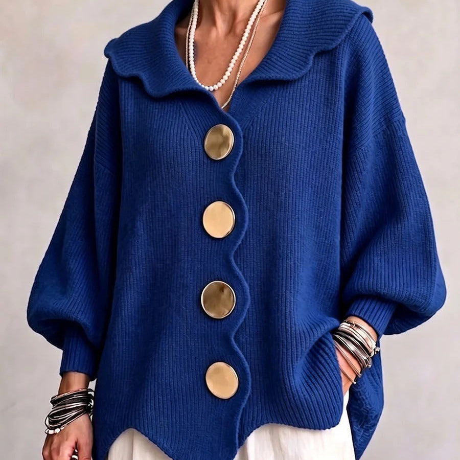 Ribelle – Ribbed Wide-Sleeve Button Cardigan