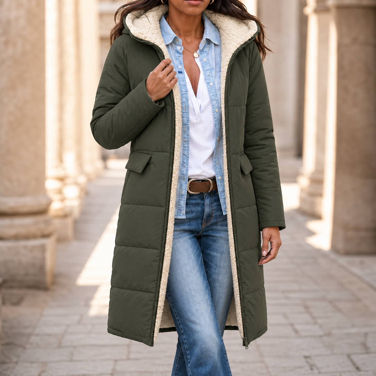 Wintervia – Sherpa Windproof Long Coat