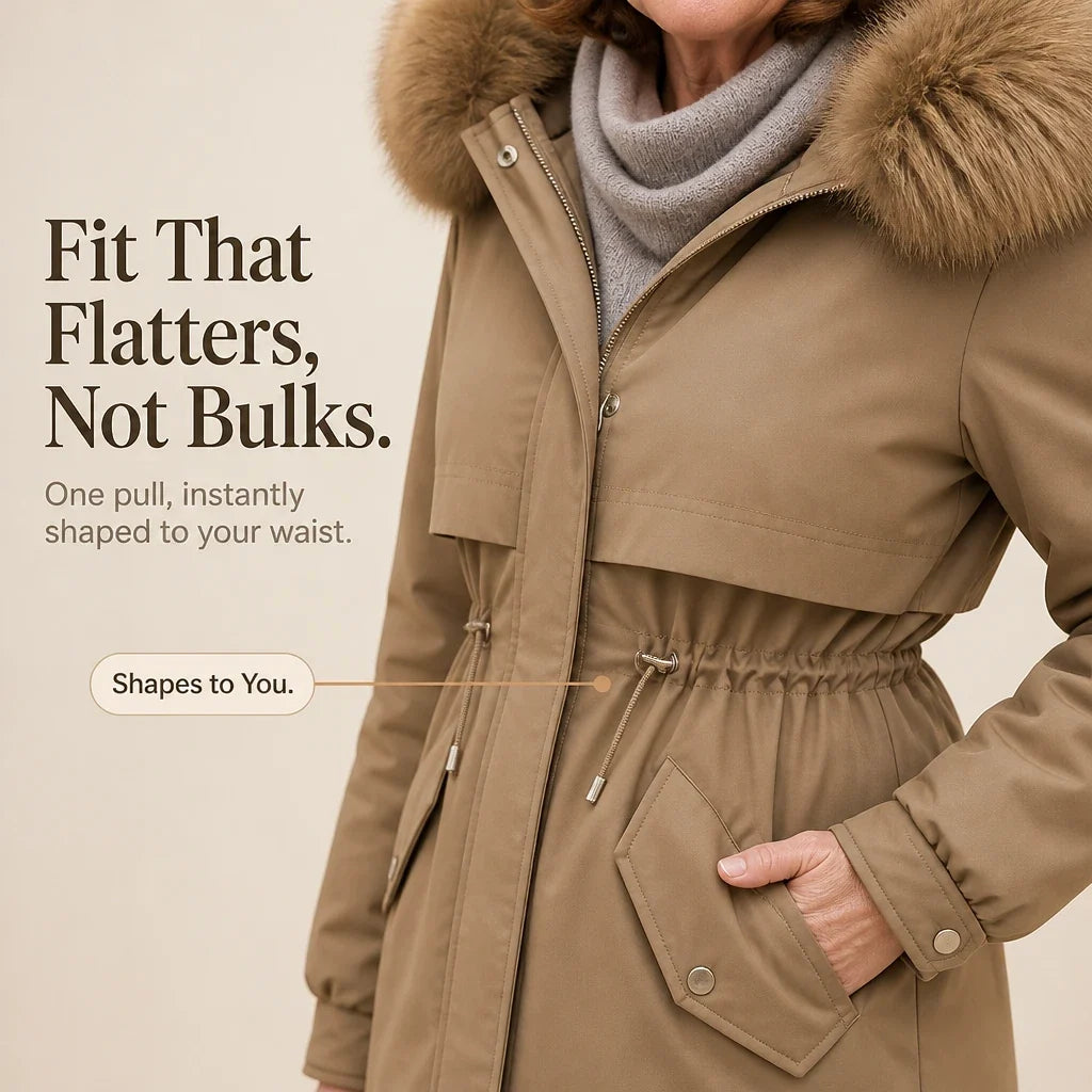 Velora – Plush-Lined Mid-Length Parka