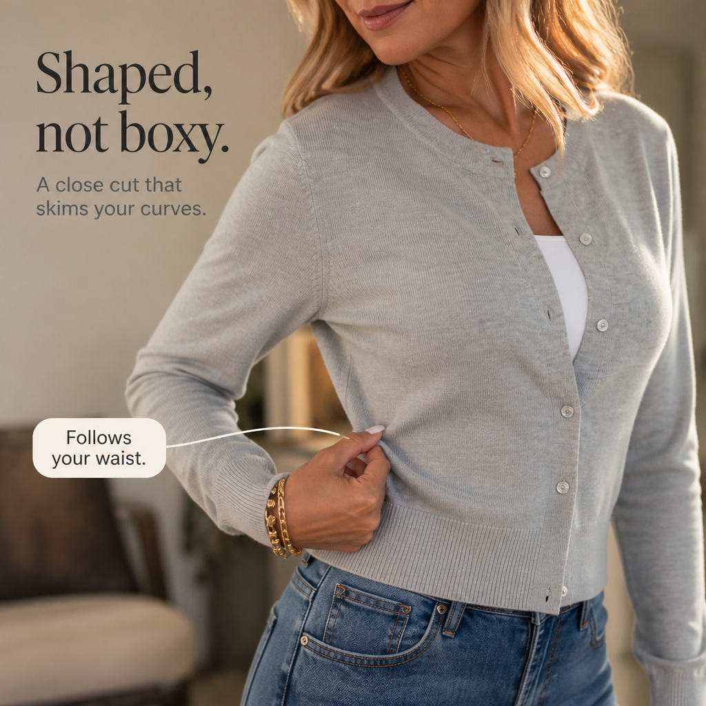 Wearbella – Cropped Button-Front Knit Cardigan
