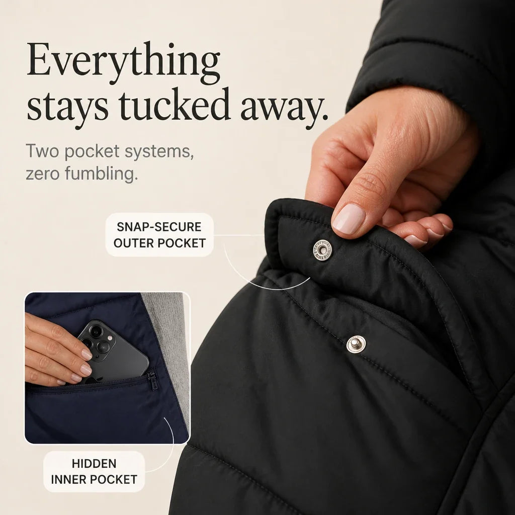 Veluna – Hooded Quilted Longline Coat