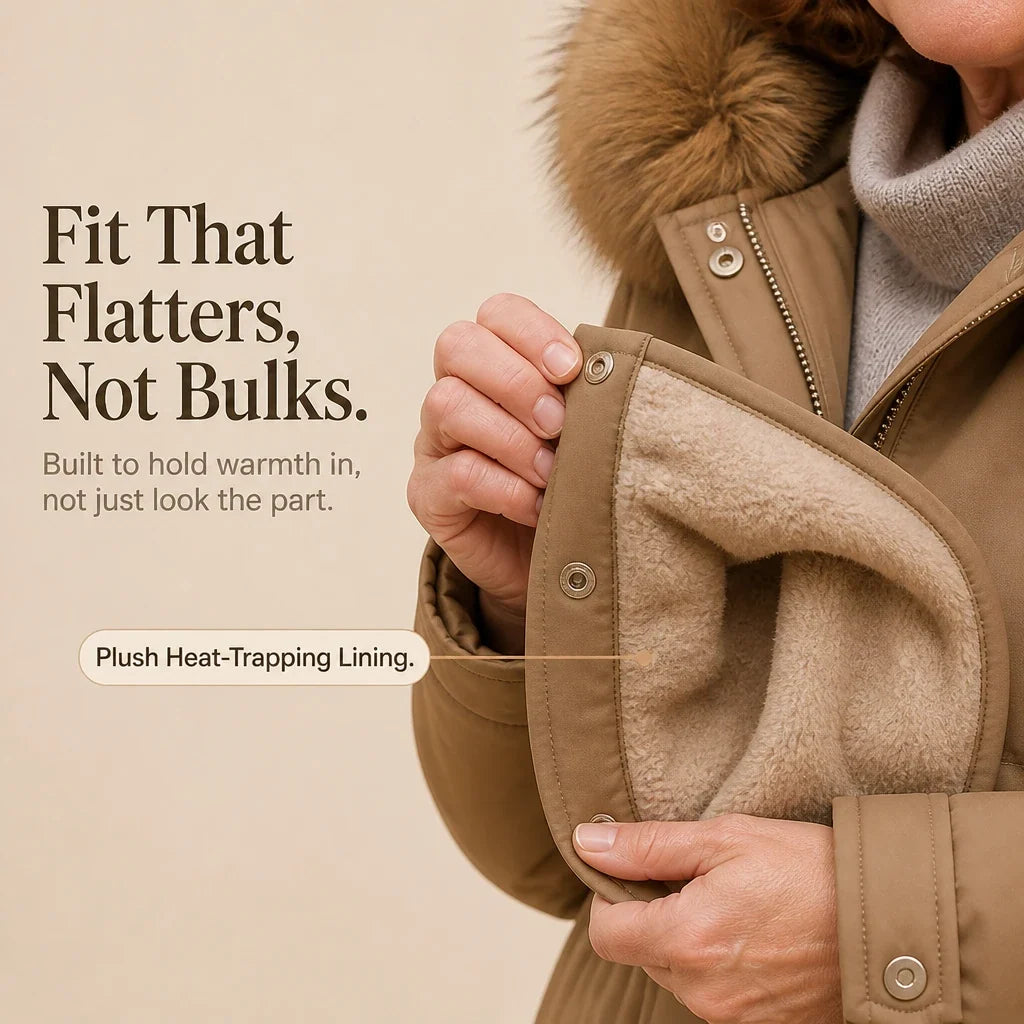 Velora – Plush-Lined Mid-Length Parka