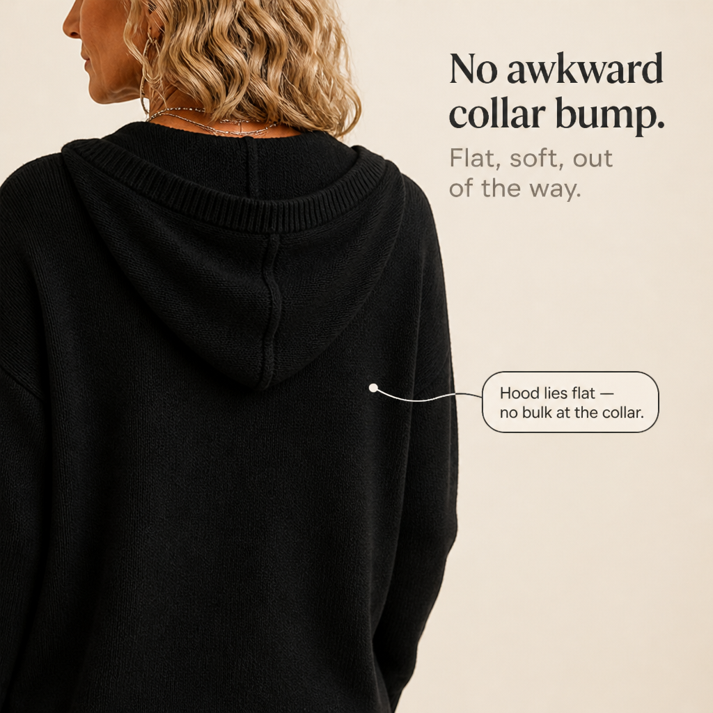 Hoodwell – Hooded Button-Front Knit Cardigan