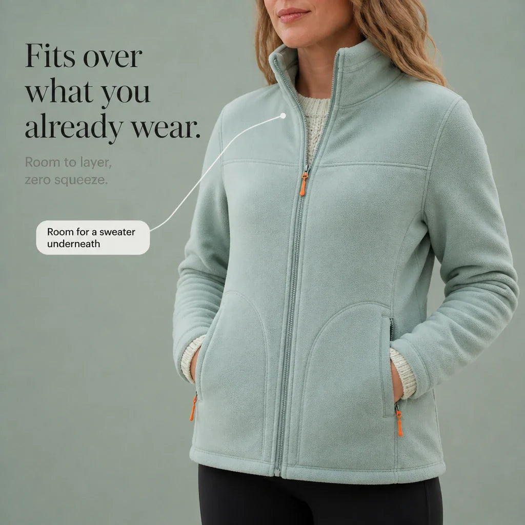 Velora – Zip-Up Fleece Winter Jacket