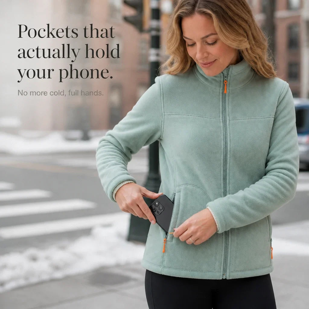 Velora – Zip-Up Fleece Winter Jacket
