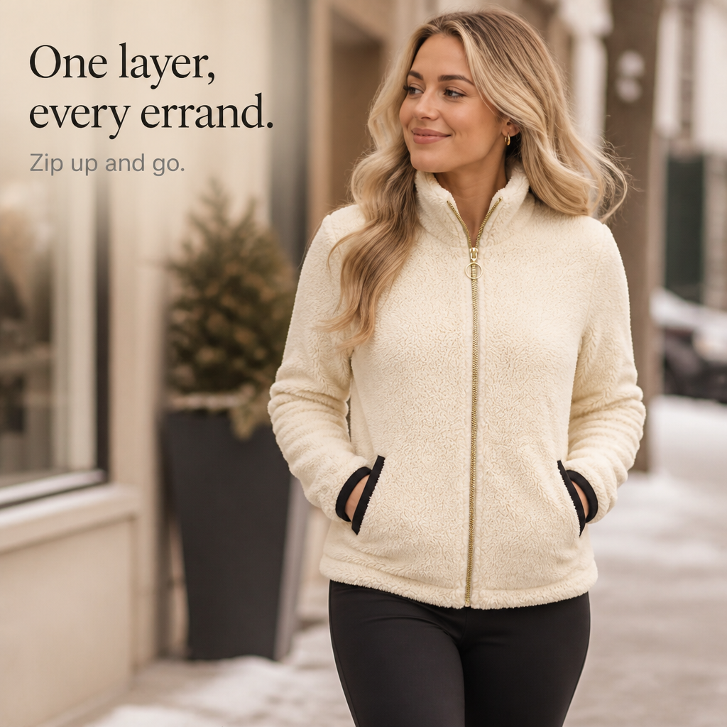 Cozyline – Double-Layer Fleece-Look Zip Jacket