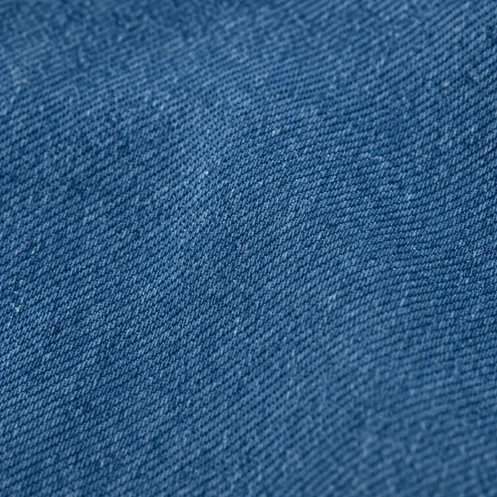 Angled Denim – Asymmetric Button Stand-Collar Denim-Look Jacket