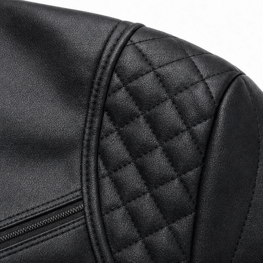 Velora – Cropped Faux-Leather Biker Jacket