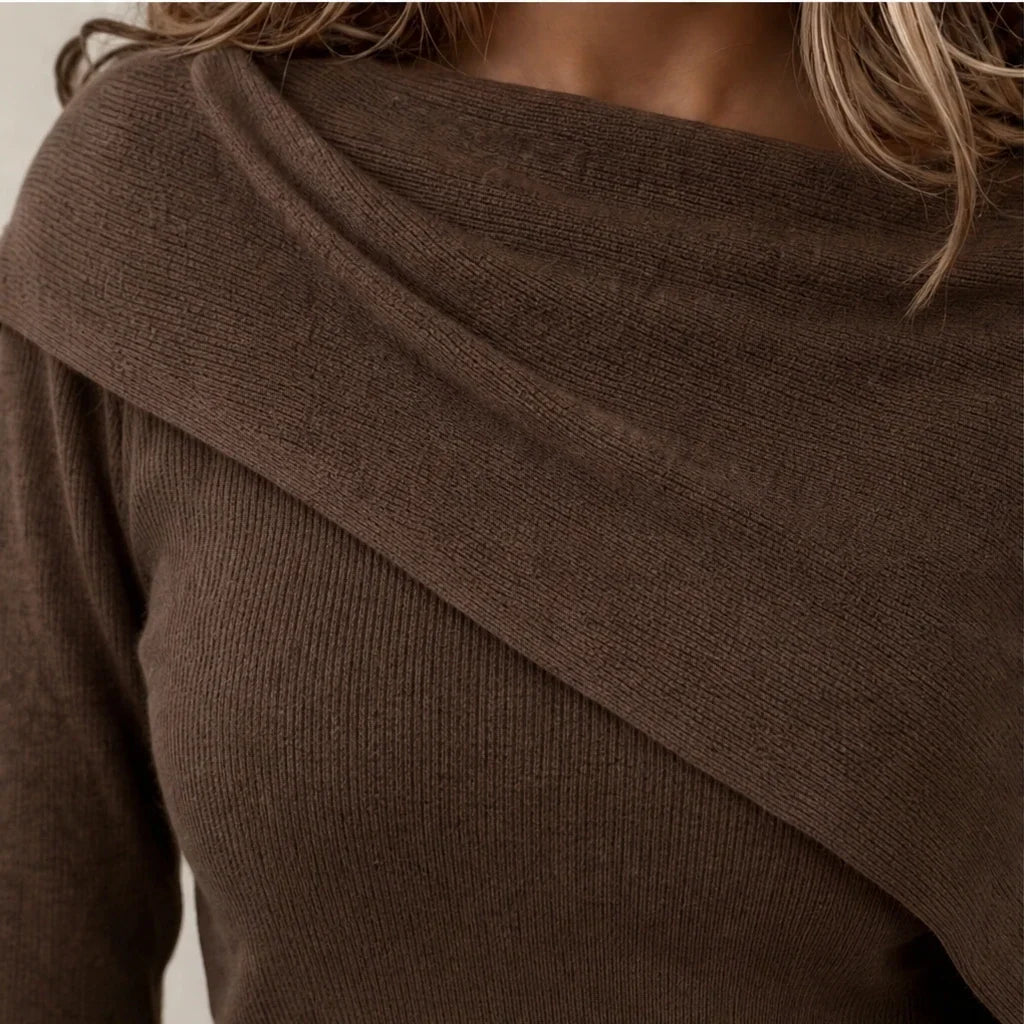 Versavia – Ribbed Convertible Knit Capelet Top