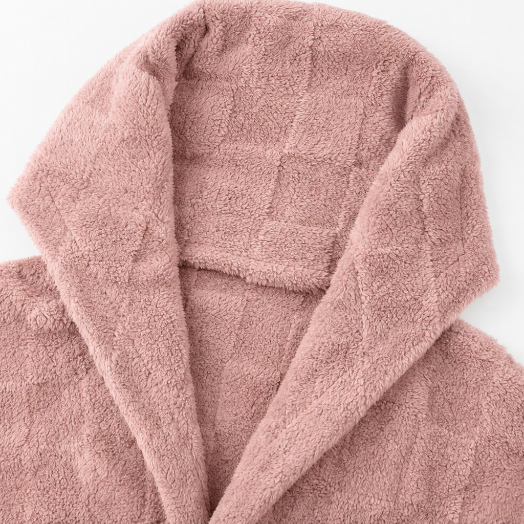 Checkora – Fluffy Checked Open-Front Cardigan