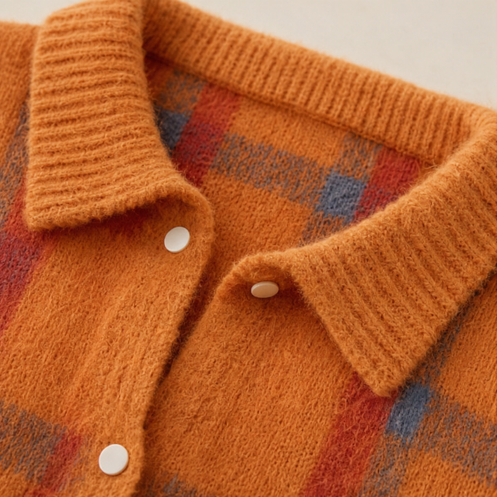 Tesa Check – Retro Check Knit Cardigan