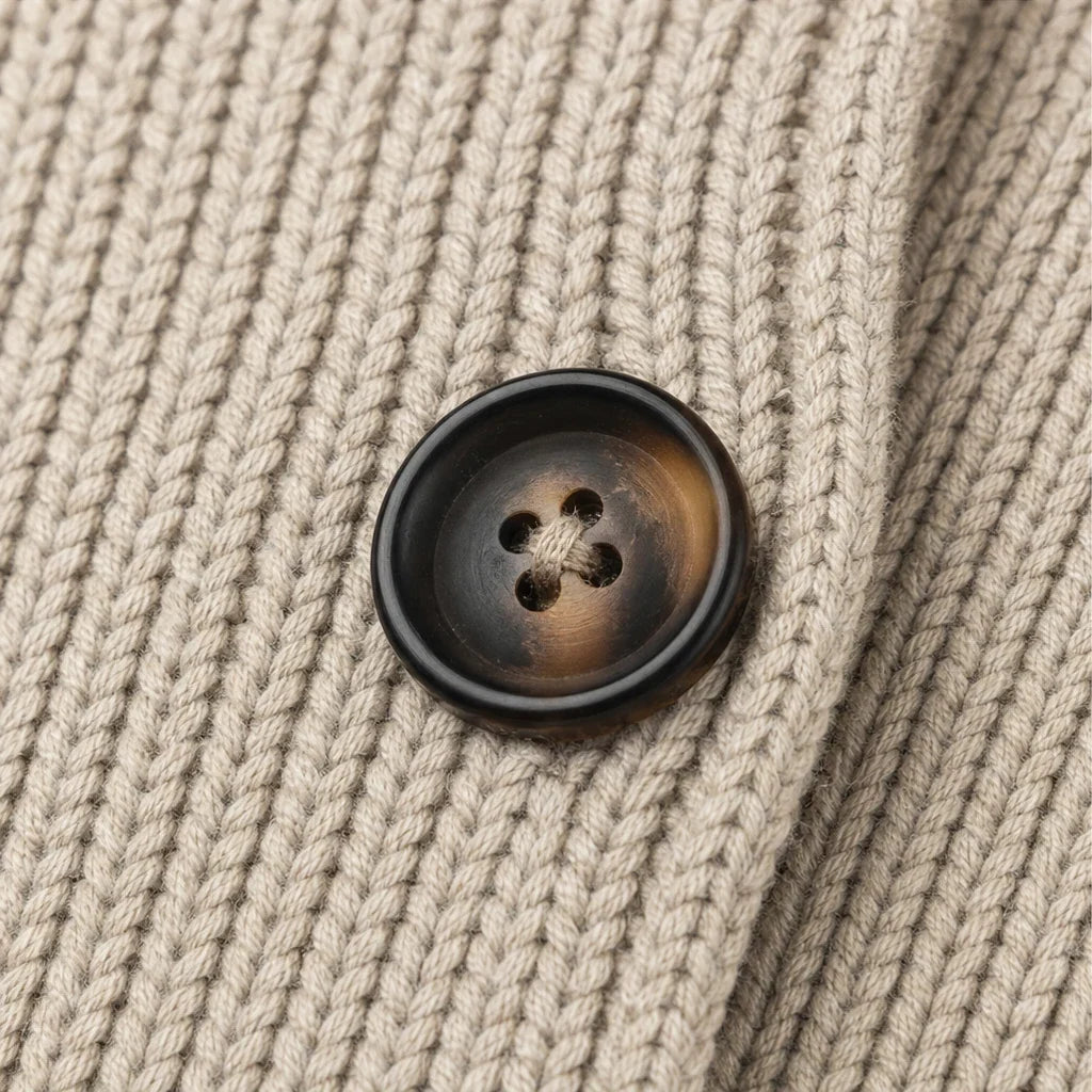 Elara – Ribbed Knit Double-Breasted Cardigan