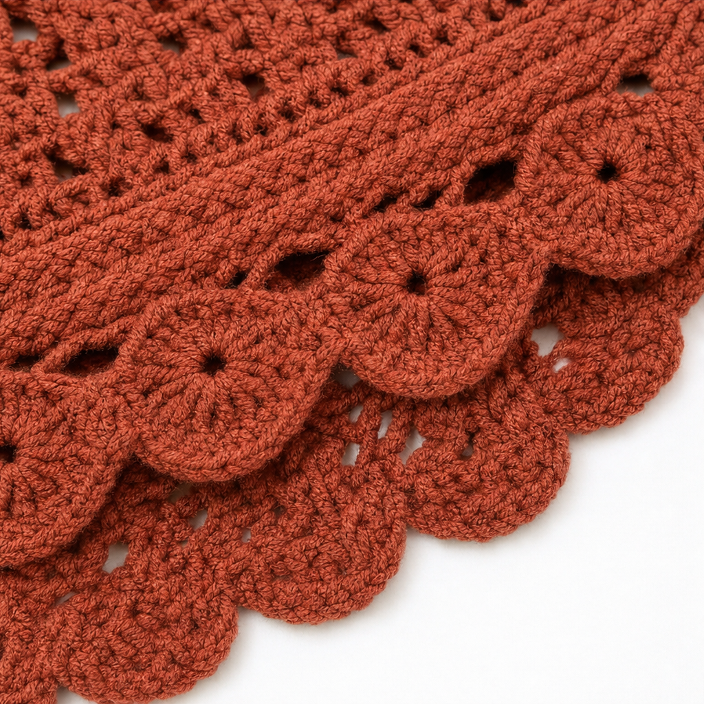 Mayfield – Crochet Scalloped Hem Wrap Cardigan