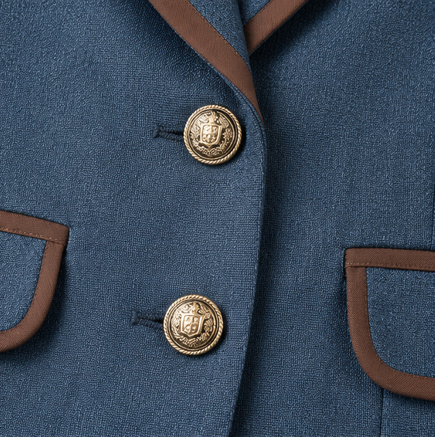 Vaunterie – Contrast Piped Herringbone Blend Coat