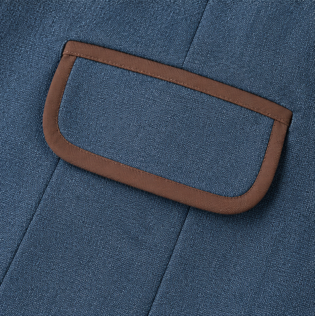 Vaunterie – Contrast Piped Herringbone Blend Coat