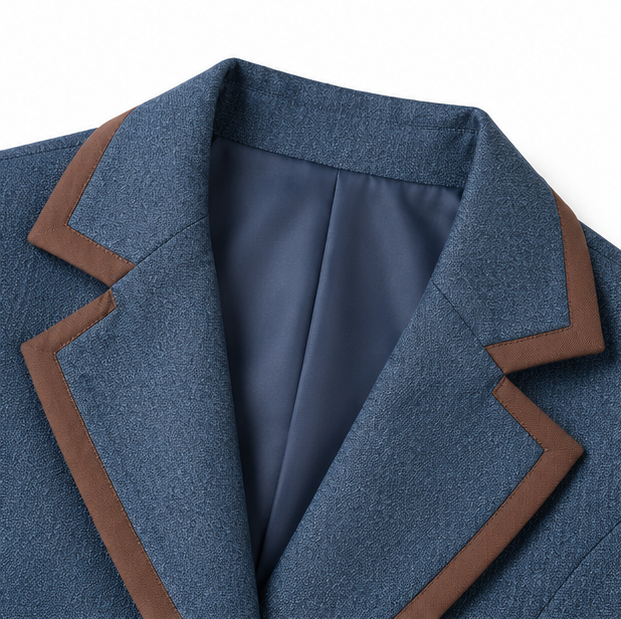 Vaunterie – Contrast Piped Herringbone Blend Coat