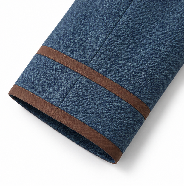 Vaunterie – Contrast Piped Herringbone Blend Coat