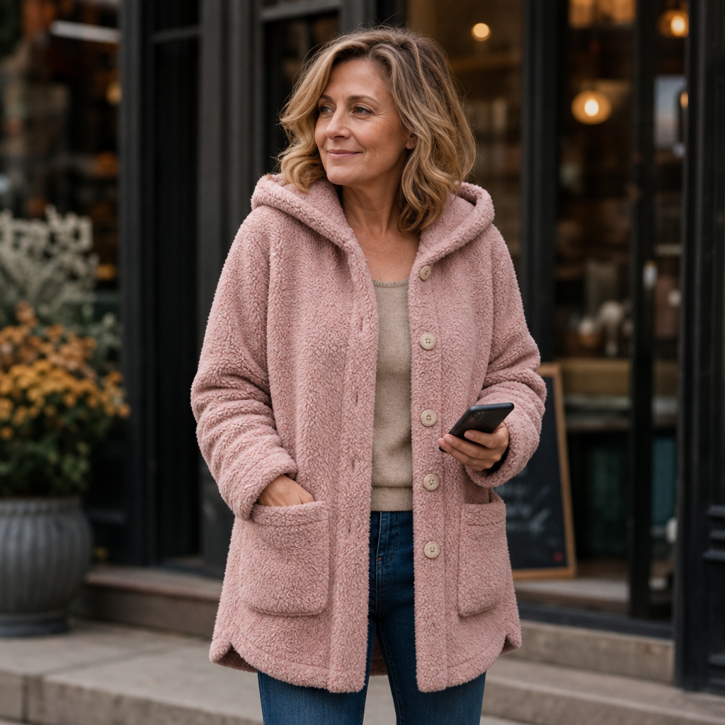 Cozyvale – Button-Front Hooded Winter Jacket