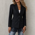 Lacewell – Fitted Eyelash-Lace Hem Blazer