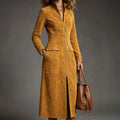 Mustard Muse – Longline Zip-Up Coat