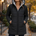 Veluna – Hooded Quilted Longline Coat