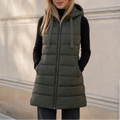 Longbella – Hooded Longline Quilted Puffer Vest