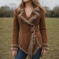 Westella – Faux Suede Fringe Western Jacket