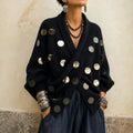 Diskelle – Metallic Disk Wrap Cardigan