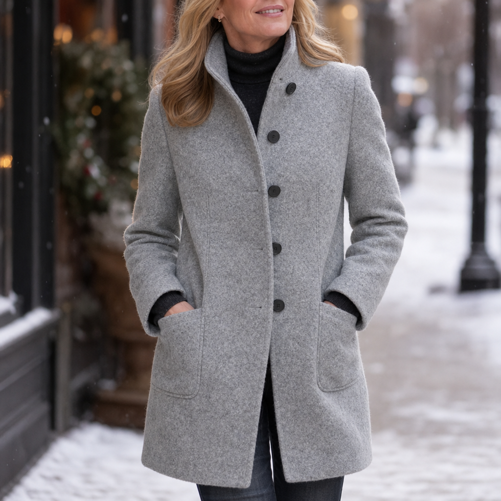 Vintelle – Stand-Collar Vintage-Style Coat