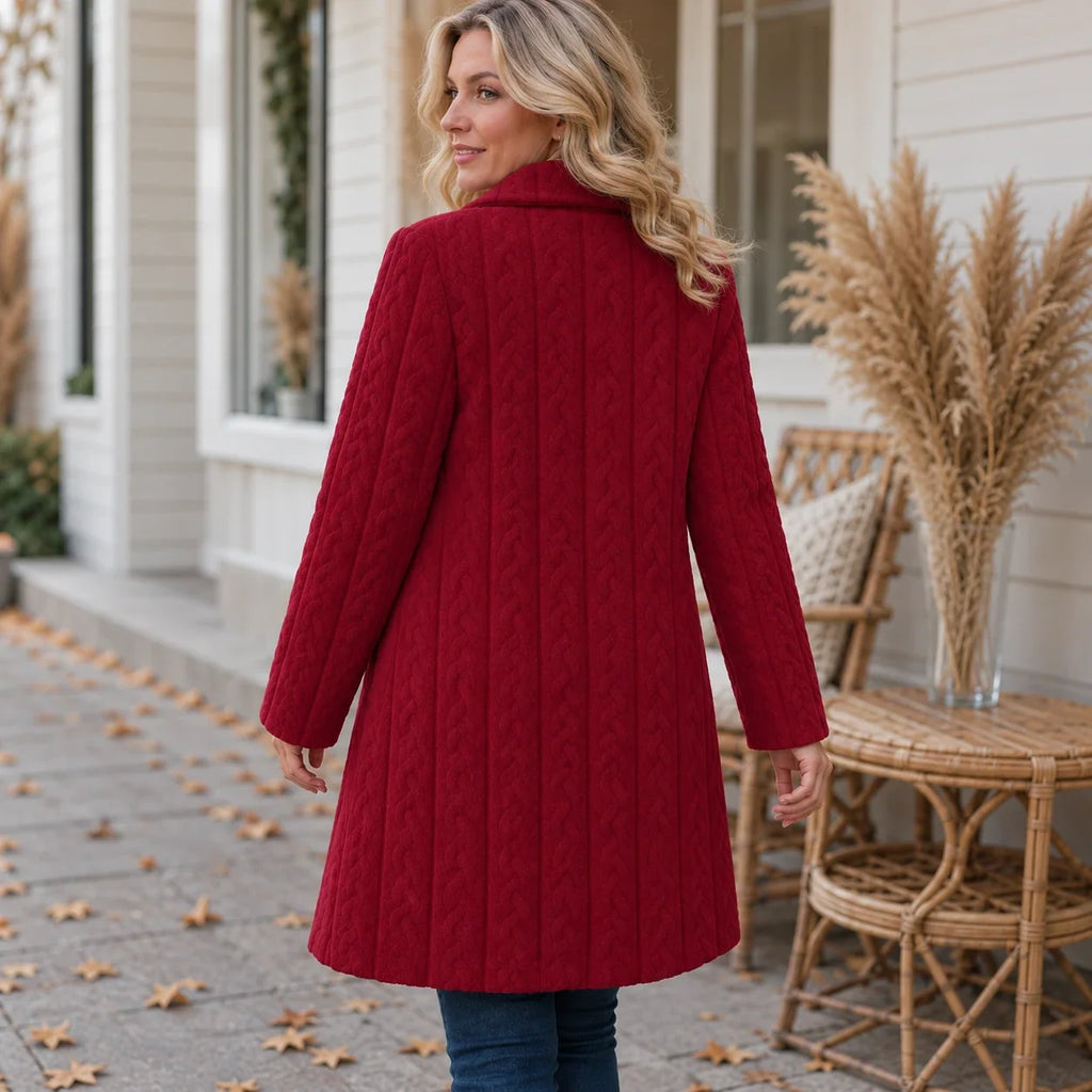 Wintelle – Textured Double-Breasted Winter Coat
