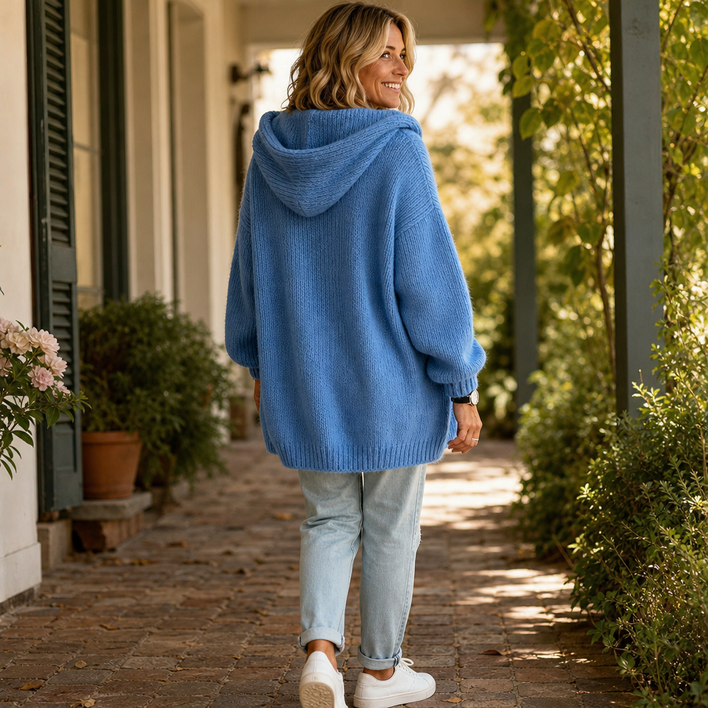 Ribelle – Chunky Rib-Knit Hooded Cardigan
