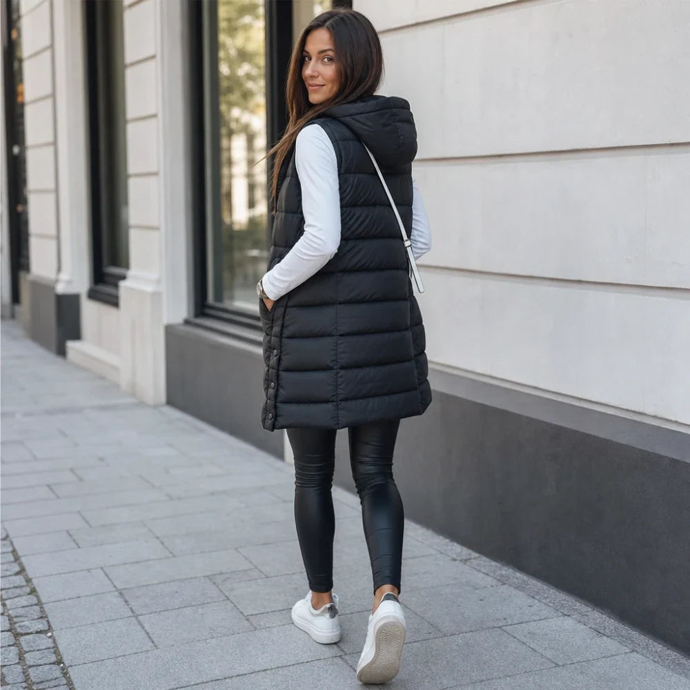 Coverelle – Long Hooded Puffer Vest