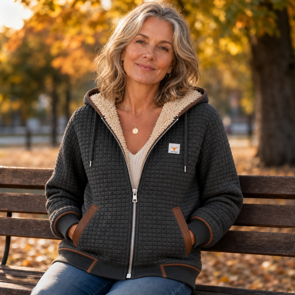 Hearthline – Waffle-Quilted Hooded Jacket