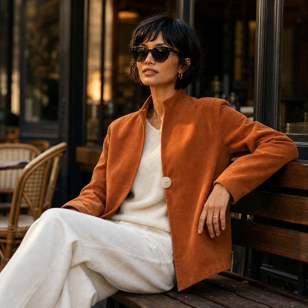 Overa – Burnt Orange Asymmetrical Statement Jacket