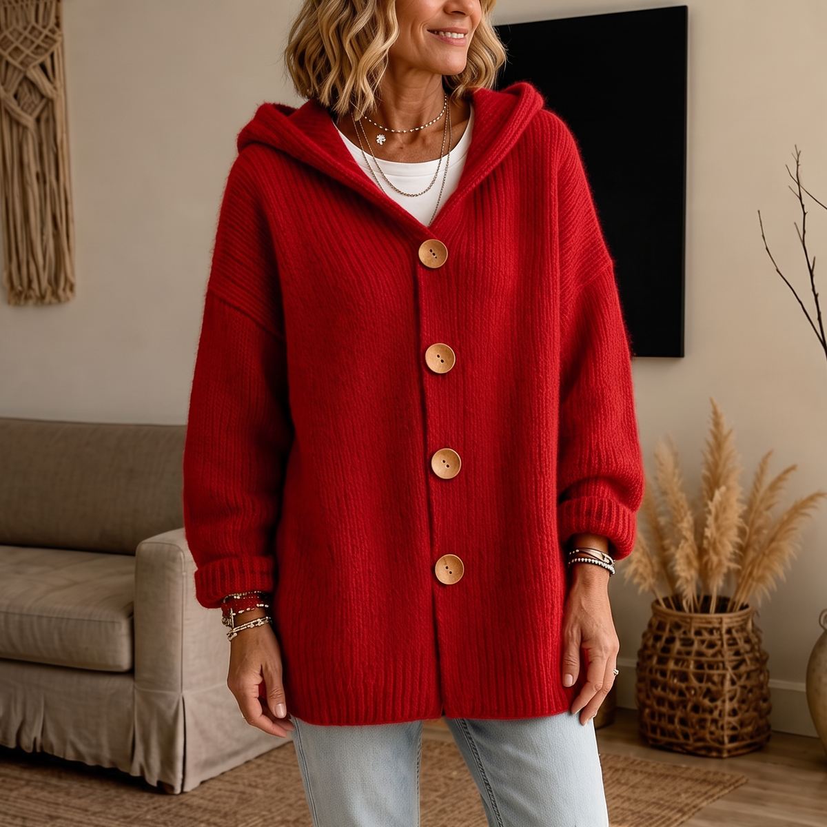 Ribelle – Chunky Rib-Knit Hooded Cardigan