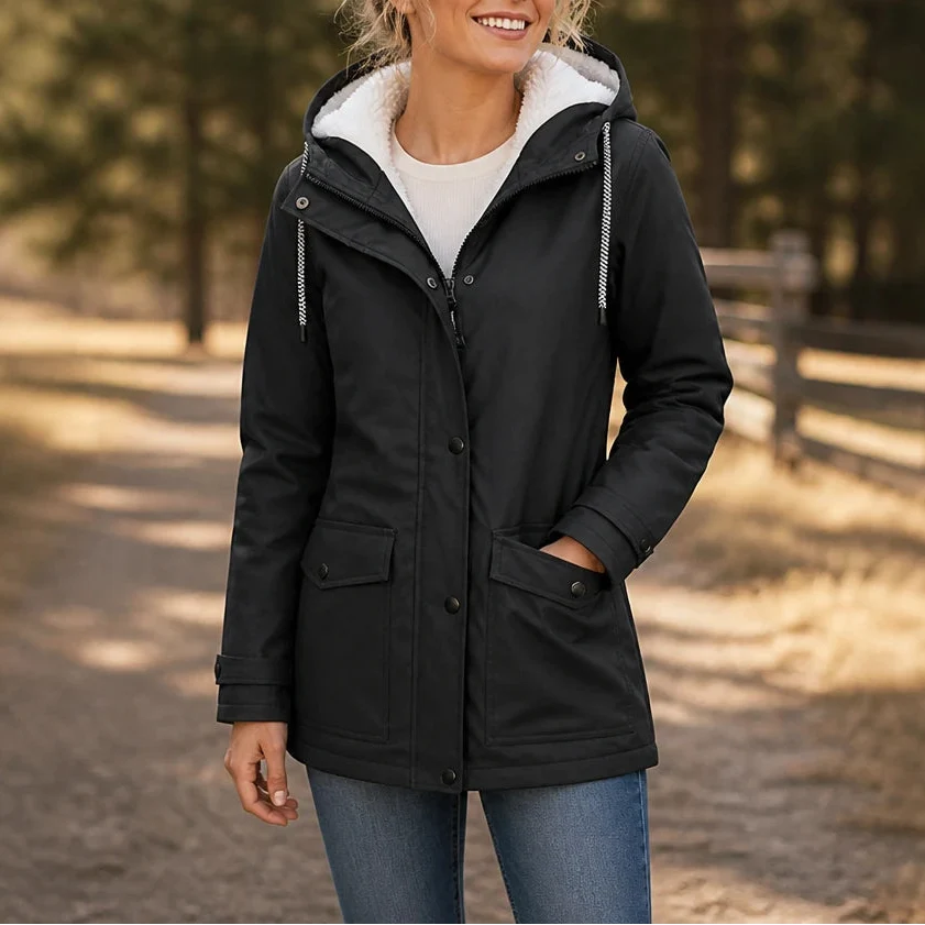 Windora – Fleece-Lined Hooded Winter Jacket