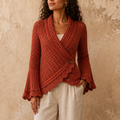 Mayfield – Crochet Scalloped Hem Wrap Cardigan