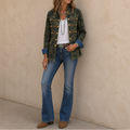 Gilded Rebel – Gold Button Camouflage Denim Jacket