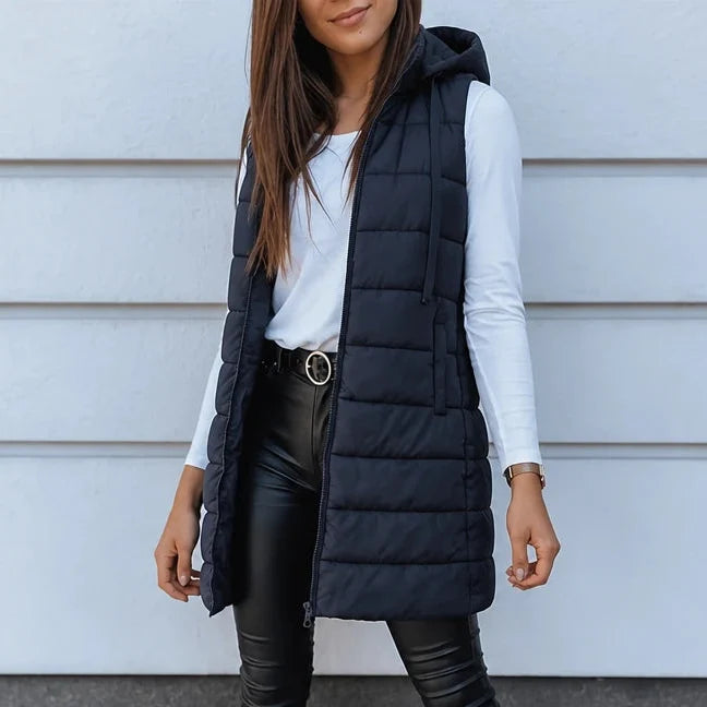 Coverelle – Long Hooded Puffer Vest